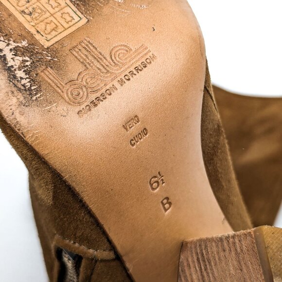 Sigerson Morrison Women Brown Suede Zip Heel Round Knee Boots sz 6.5 - Picture 8 of 8